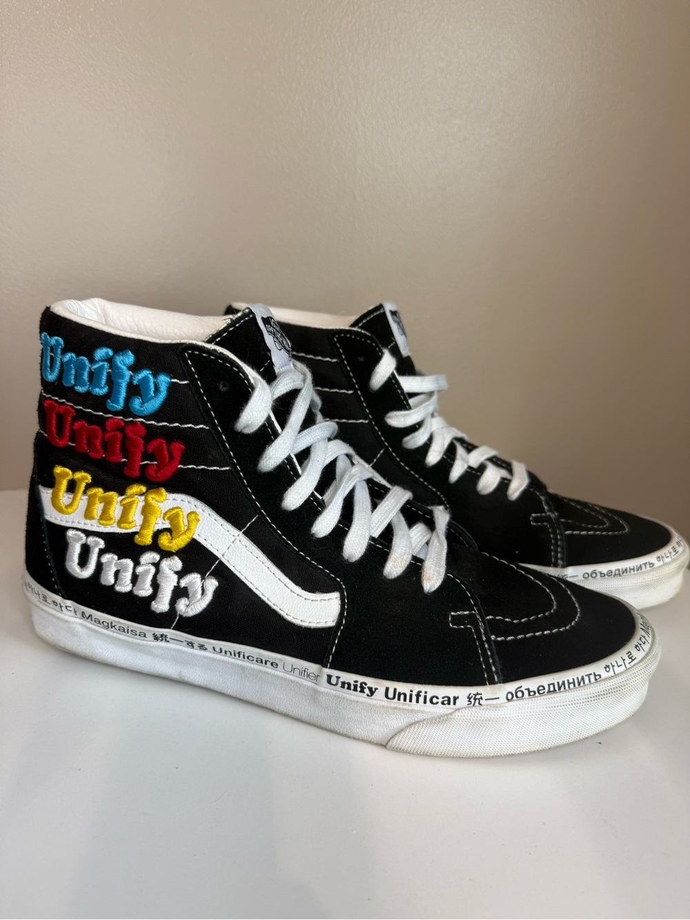 Vans SK8 Hi, Radical Positivity Unify Black Rainbow LGBTQ Men’s 8.5/Women’s 10